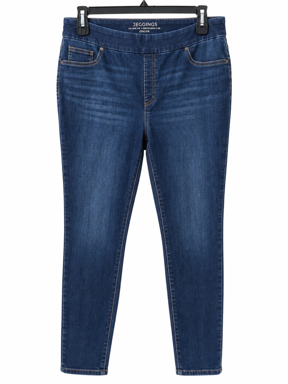Chico’s Jeggings 2.5R US 14R Blue Denim Stretch Skinny Pull On Jeans